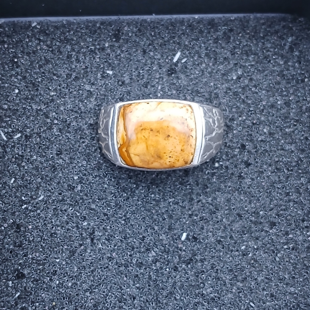 Brown Picasso Jasper Sterling Silver Ring
